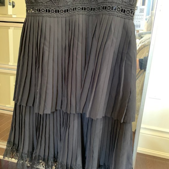 Zara Black Lace and Pleated Dress - Picture 3 of 4